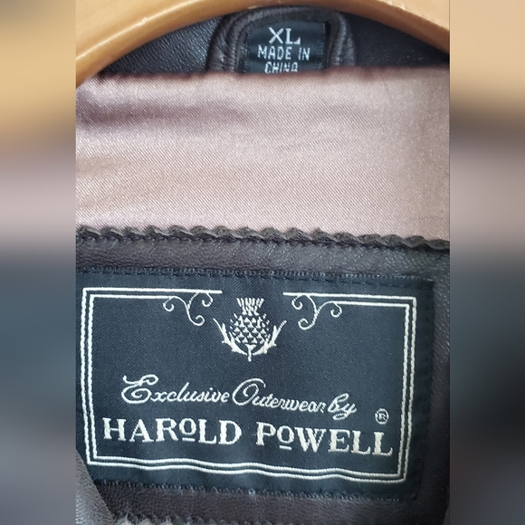 Harold Powell Brown Leather Jacket XL - Picture 4 of 10